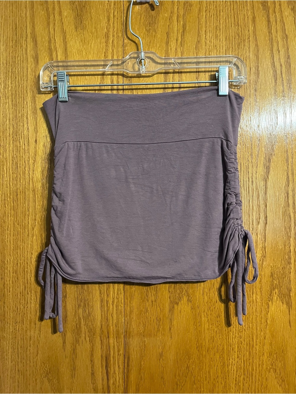 Ruched Side Mini Skirt in Dusty Mauve